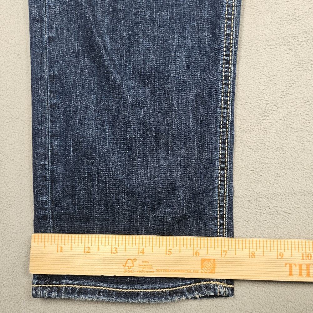 Silver Jeans Womens 31 Blue Stretch Suki Capri Crop Jeans Patriotic Flag USA - Picture 10 of 11